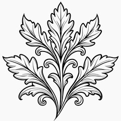 black and white floral ornament