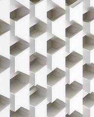 Abstract white geometric pattern architectural design