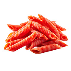 Isolated Vibrant Penne Arrabbiata Pasta Displays A Rich Red Sauce On A Clean White Background