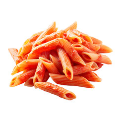 A Vibrant Pile Of Penne Arrabbiata Glistens On A White Surface Inviting With Its Rich Red Sauce