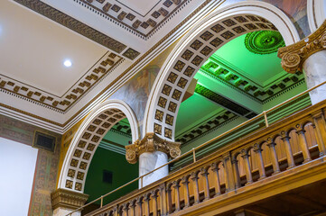 Colonial heritage architectural arches in the Old City Hall, Toronto, Canada