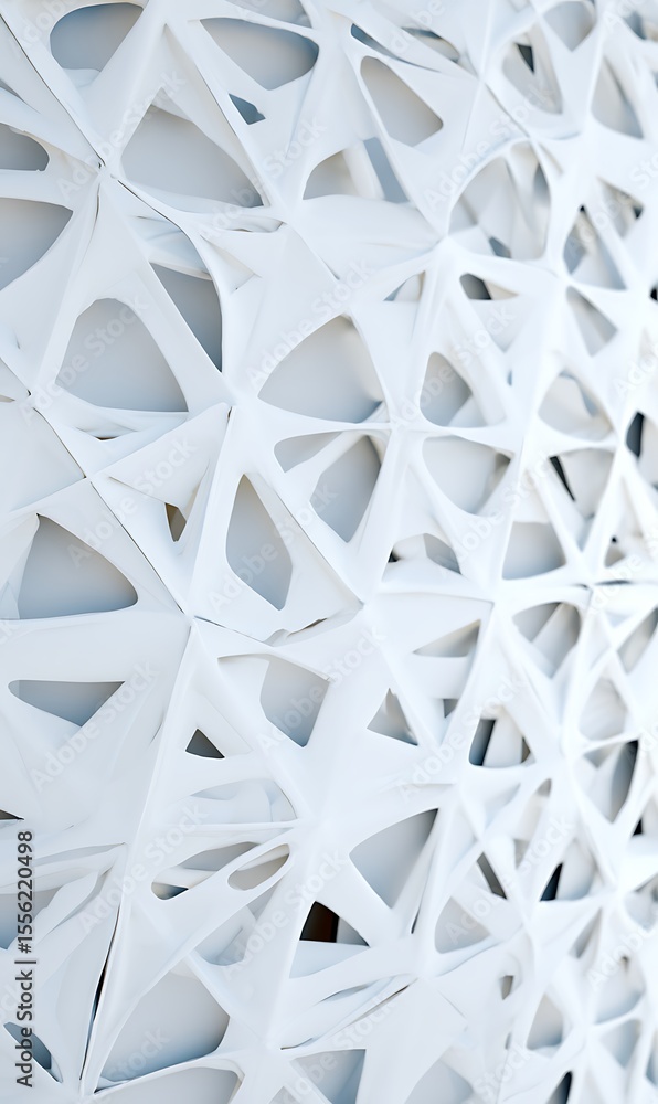 Poster geometric white abstract background with voronoi pattern