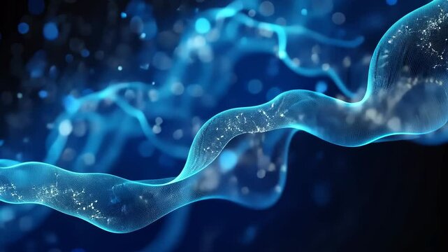 Abstract blue molecular structure, intricate scientific background in biotechnology and nanotechnology imagery