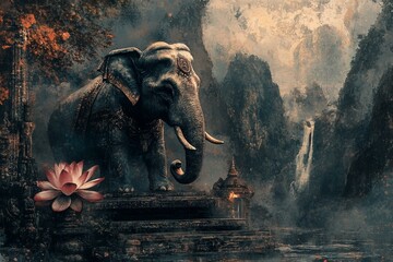 Fantasy Thai elephant in Bangkok street
