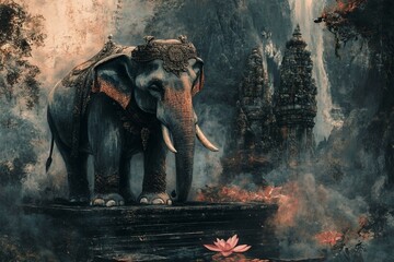 Fantasy Thai elephant in Bangkok street