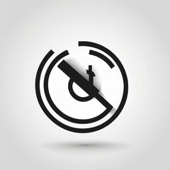 Black and white prohibition sign icon with a diagonal line across a symbol