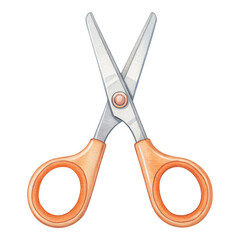 Artistic Render of Sharp Scissors with Wooden Handles on White Background for Creative Projects