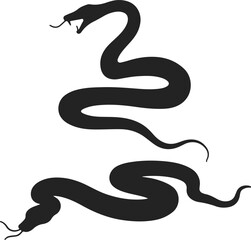 snake silhouettes in dynamic poses on white background