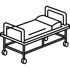 Isometric Medical Bed Illustration
