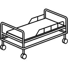Isometric Medical Bed Illustration