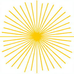 Fototapeta premium Golden Sunburst Radiating on White Backdrop