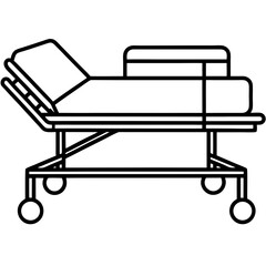 Isometric Medical Bed Illustration