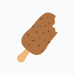 chocolate ice cream flat icon isolated on white