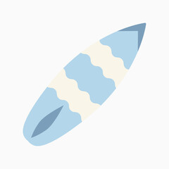 blue surfboard flat icon isolated on white