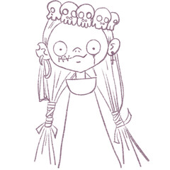 Calm pastel girl with headphones – digital watercolor art   