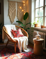 Tiles, carved wood furniture, lantern lighting, and jewel-toned textiles interiours