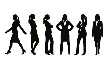 Fototapeta premium Silhouettes of businesswomen in professional attire