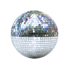 PNG Silver disco ball on a transparent background, cut out