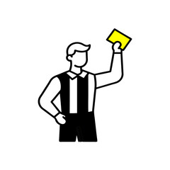referee showing a yellow card