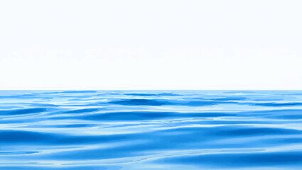Calm Blue Ocean Meeting White Sky Horizon

