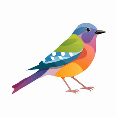 Graceful painted bunting design showcasing vibrant colors and geometric shapes, suitable for avian-themed projects or stylish decorative arts.