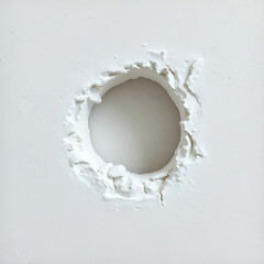 Obraz premium White wall with a grunge texture frame and vintage floral design element