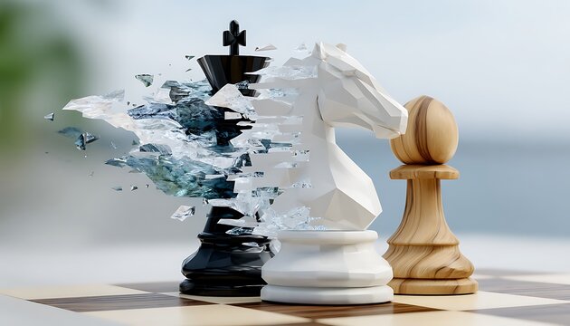 Shattered Chess Pieces