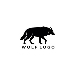 Modern wolf  logo in black