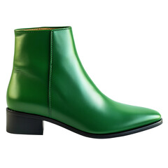green rubber boots isolated