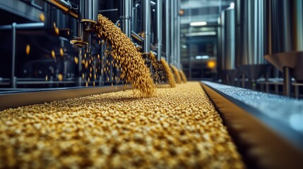 Grain conveyor belt industrial food processing