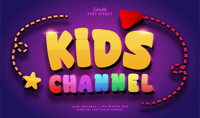 Kids Channel Editable Text Effect Style 3d Comic