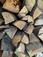 Gordijnen stack of firewood © Elena