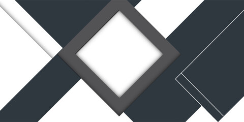Abstract geometric design with overlapping white, gray, and black squares and diamonds creating a modern, minimalist pattern.