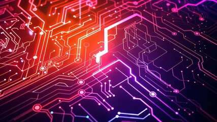 Abstract circuit board futuristic technology processing background, in the style of digital art - Powered by Adobe