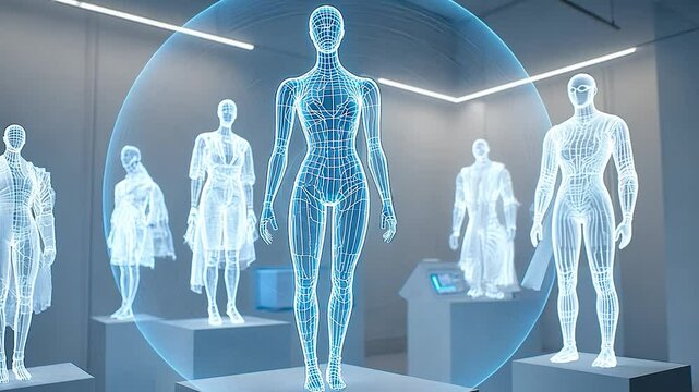Holographic mannequins, digital fashion models