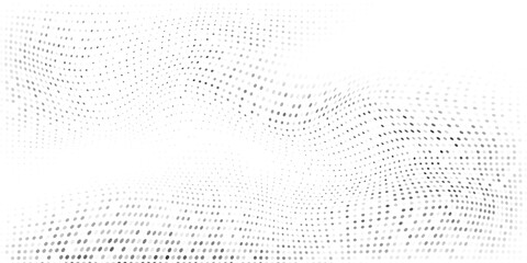 Modern mesh halftone gradient texture. Vanishing polka dot background. Repeating dots gradation pattern vector abstract design art