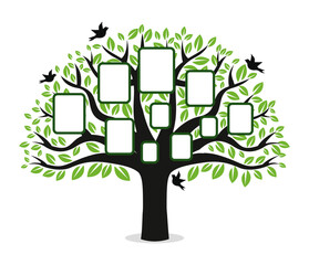 memories tree picture frames insert your photo into template frames collage illustration