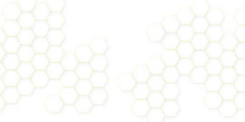 Abstract white hexagon concept background. Seamless pattern with hexagon. Hexagonal white hexagons honeycomb wallpaper. Abstract white lines background.	