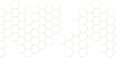 Abstract white hexagon concept background. Seamless pattern with hexagon. Hexagonal white hexagons honeycomb wallpaper. Abstract white lines background.	