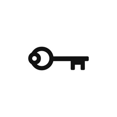 A black key with a circle icon vector