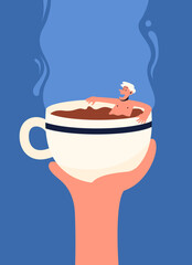 Relaxing coffee illustration