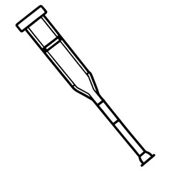 Orthopedic Crutch Flat Illustration