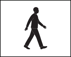 confident walk silhouette with energetic pose