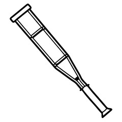 Orthopedic Crutch Flat Illustration