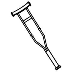 Orthopedic Crutch Flat Illustration
