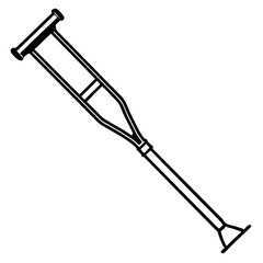 Orthopedic Crutch Flat Illustration