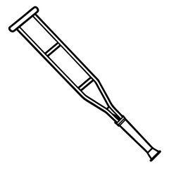 Orthopedic Crutch Flat Illustration