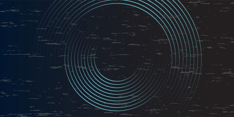 Blue abstract background with glowing circles. Swirl circular lines pattern. Geometric spiral. Twirl element. Modern graphic design. Futuristic technology concept.