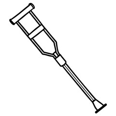 Orthopedic Crutch Flat Illustration