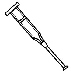 Orthopedic Crutch Flat Illustration